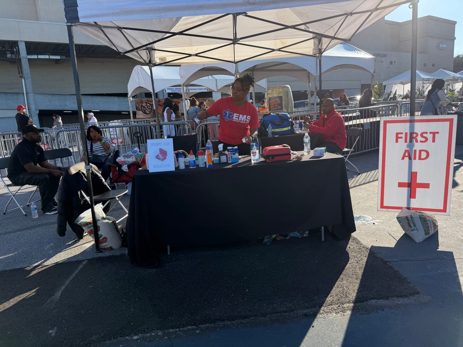 The first aid tent run by Heart and Soul Healthcare at the Beer, Bourbon & BBQ Festival 2025
